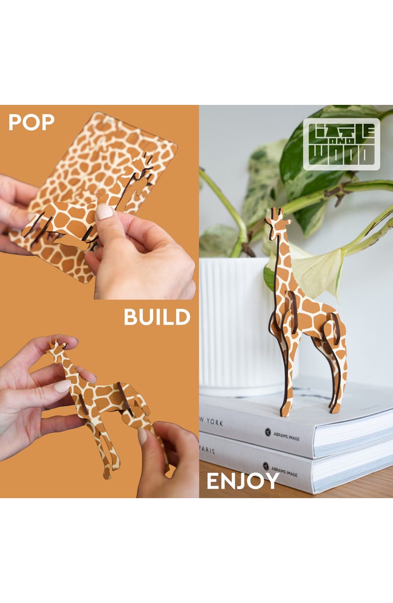 Little & Wood Woodlet Moose 3D Wooden Puzzle Kit, Easy Assembly, Ages 6+, Alternate, color, Multicolored