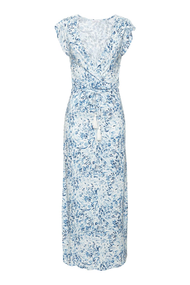 Side Slit Maxi Dress, Alternate, color, Blue Floral