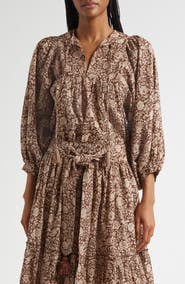 MILLE Charlie Print Tie Neck Blouse
