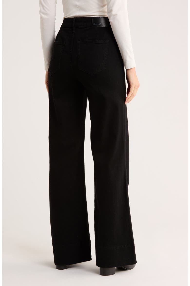 Pintuck Wide Leg Jeans, Alternate, color, BLACK