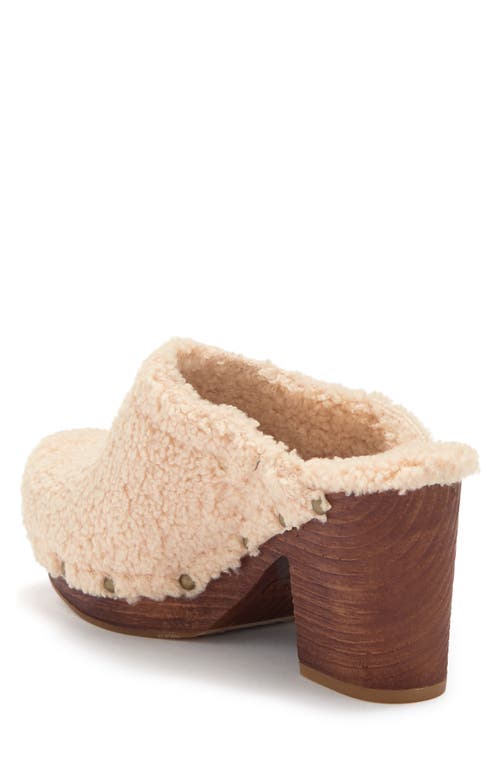 Korks Footwear Faux Fur Teddy Clog In Beige