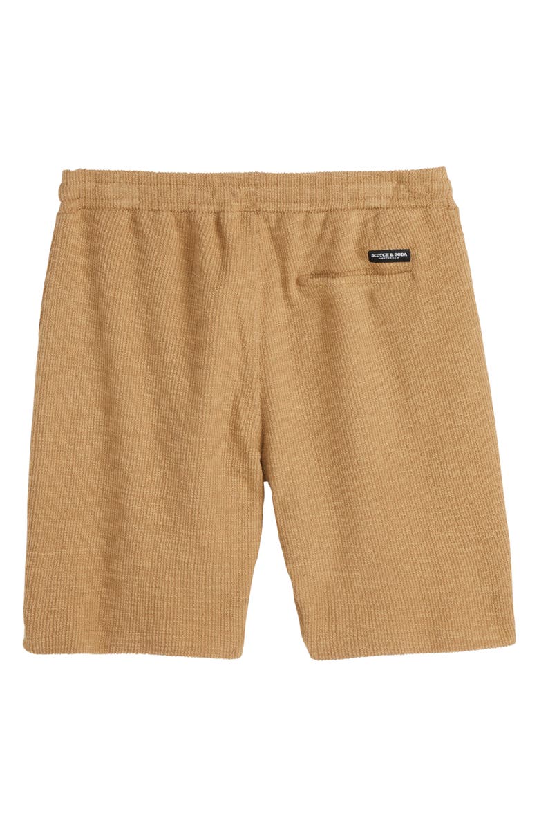 Scotch & Soda Drawstring Texture Slub Shorts, Alternate, color, Tannin