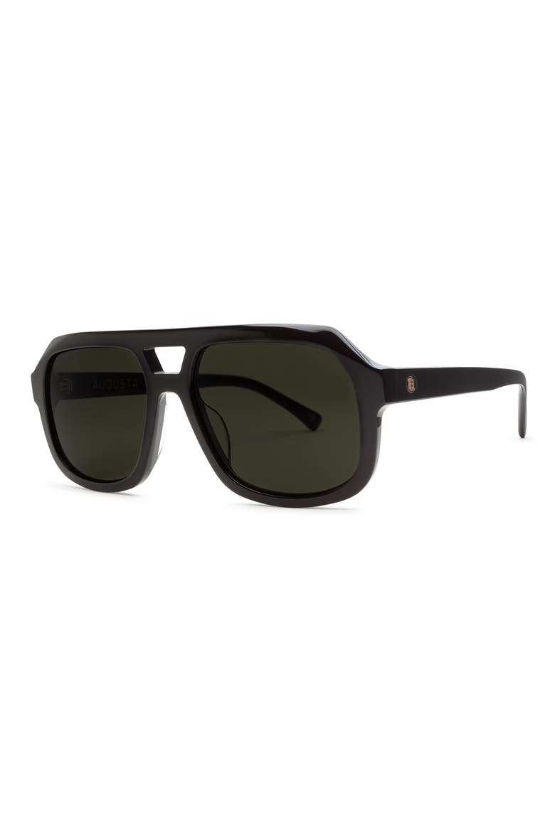 Augusta 57mm Polarized Square Aviator Sunglasses, Alternate, color, GLOSS BLACK/ GREY POLAR