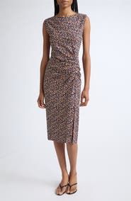 Diane von Furstenberg Andie Ruched Side Slit Dress