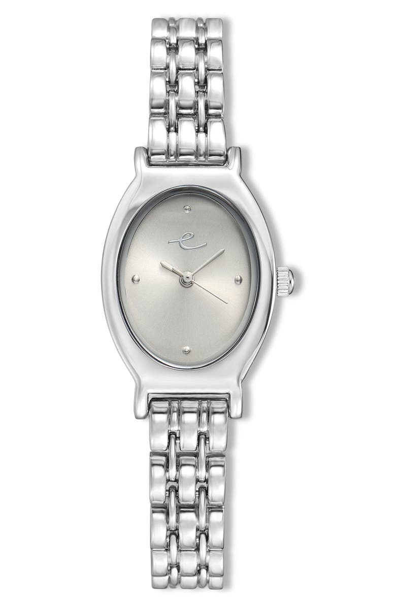 Ettika Classic Oval Dial Two-Tone Bracelet Watch, Main, color, Bone And Silver