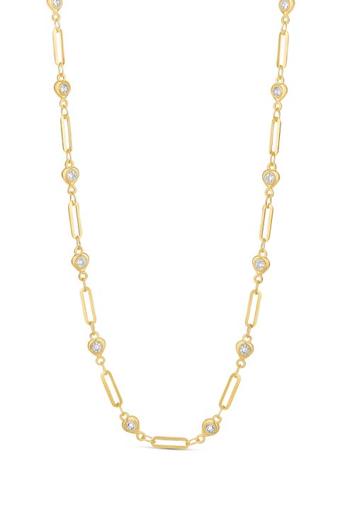 Heart Station Paper Clip Chain Necklace