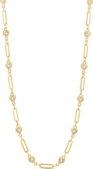 SHYMI Heart Station Paper Clip Chain Necklace