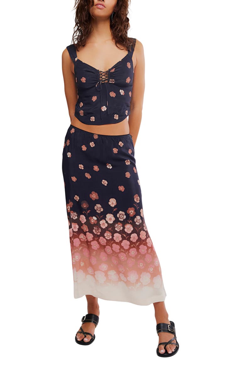 Of the Season Floral Print Tank & Maxi Skirt Set, Main, color, ESPRESSO COMBO