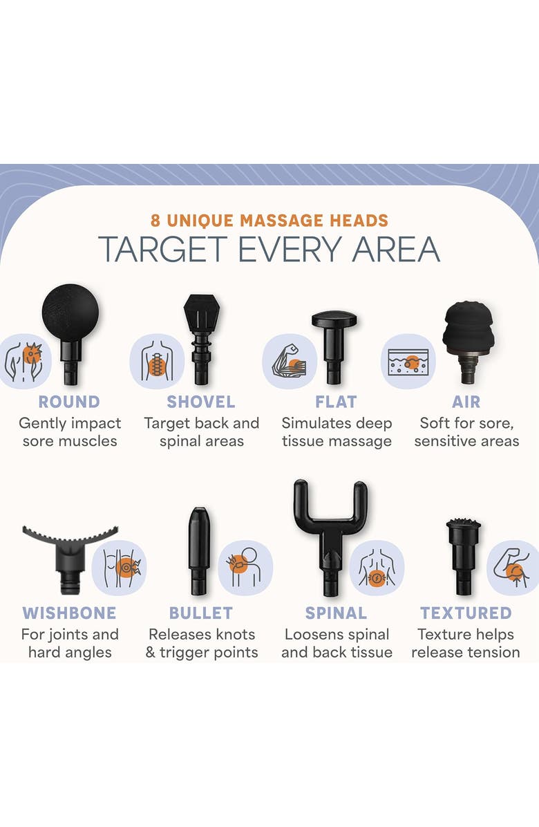 Lifepro Handheld Electric Muscle Massager Massage Gun Deep Tissue Percussion Massager, Alternate, color, Red