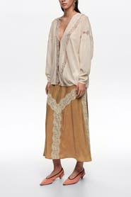 Bimba y Lola Lace-detailed flared skirt