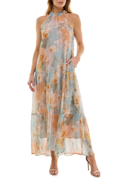 Tiered Maxi Halter Dress