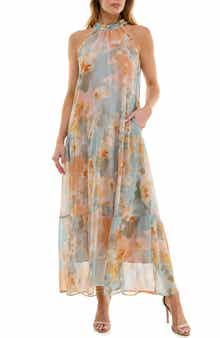 Socialite Tiered Maxi Halter Dress