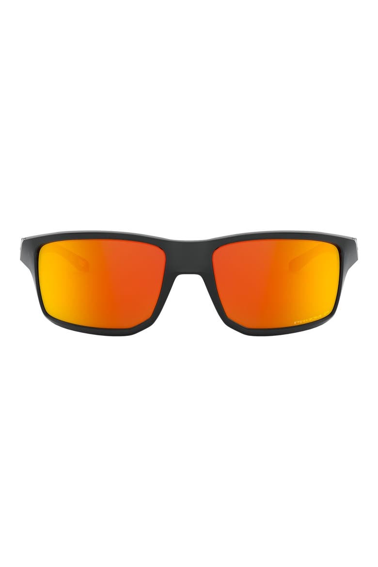 Gibston 61mm Polarized Wrap Sunglasses, Main, color, BLACK/ PRIZM RUBY