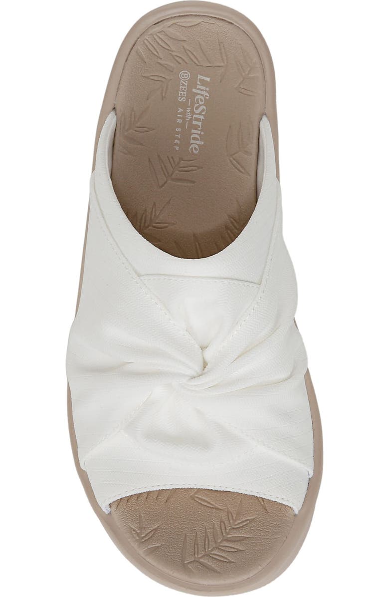 LifeStride Smile 3 Open Toe Wedge Slide Sandal - Wide Width Available, Alternate, color, White
