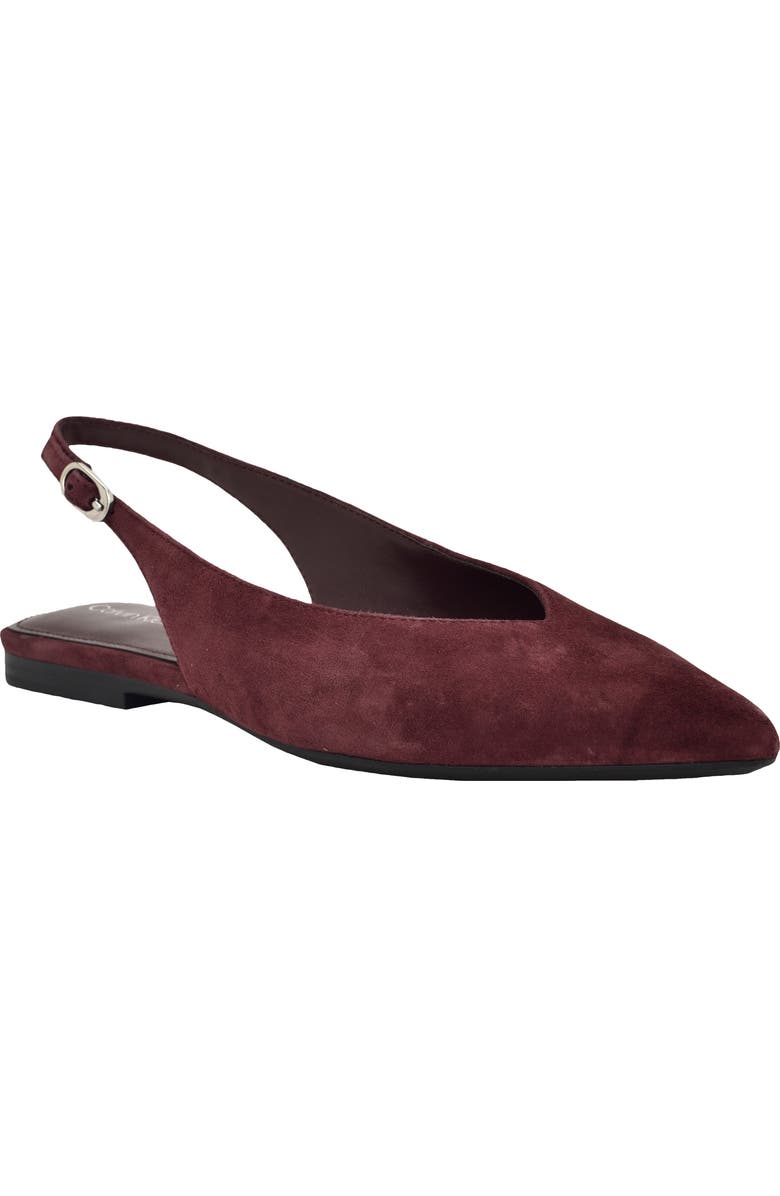 Calvin Klein Galiana Slingback Pointed Toe Flat, Main, color, Dark Red