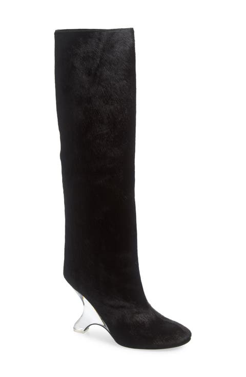 Modified Genuine Calf Hair Knee High Boot (Women)
