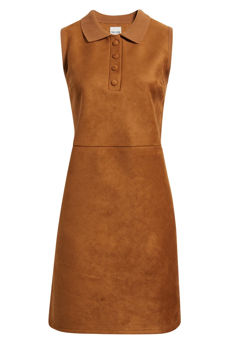 Marley Faux Suede Sheath Dress, Alternate, color, SADDLE