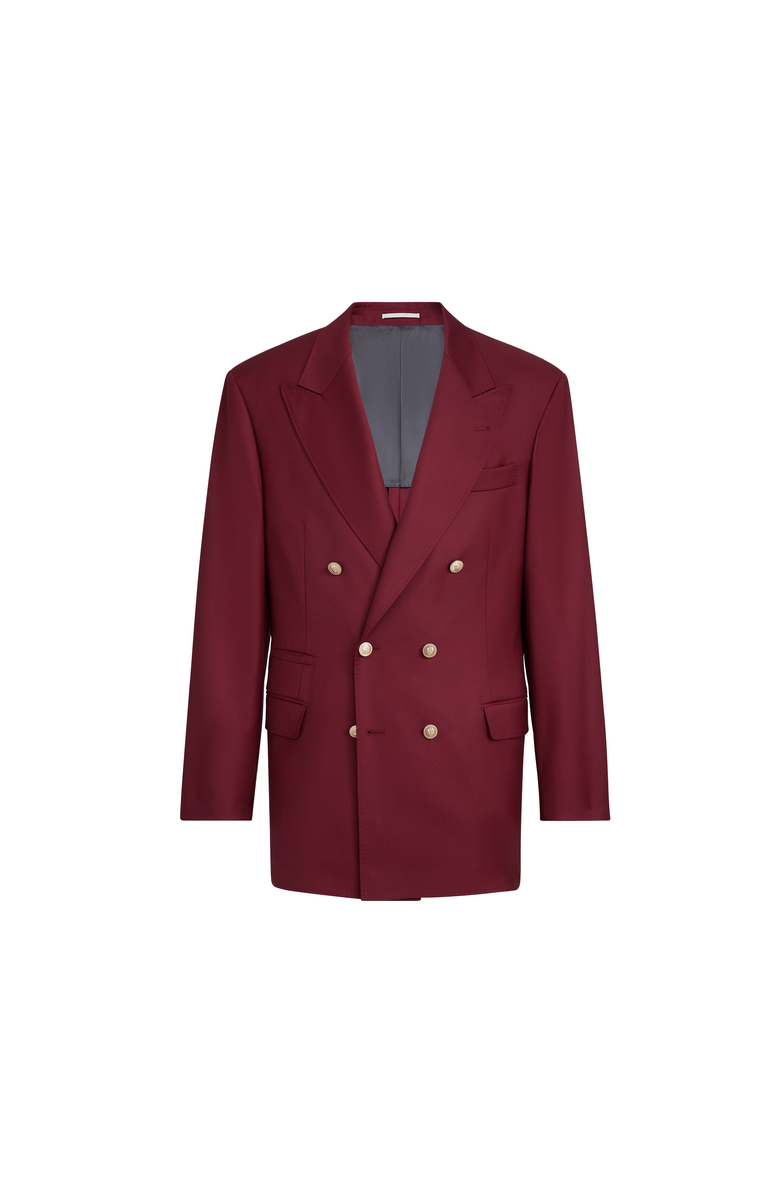 Brunello Cucinelli Blazer with metal buttons, Alternate, color, Cherry