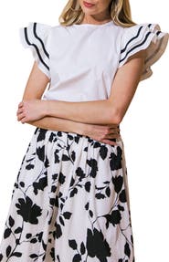 FLYING TOMATO Solid Woven Top