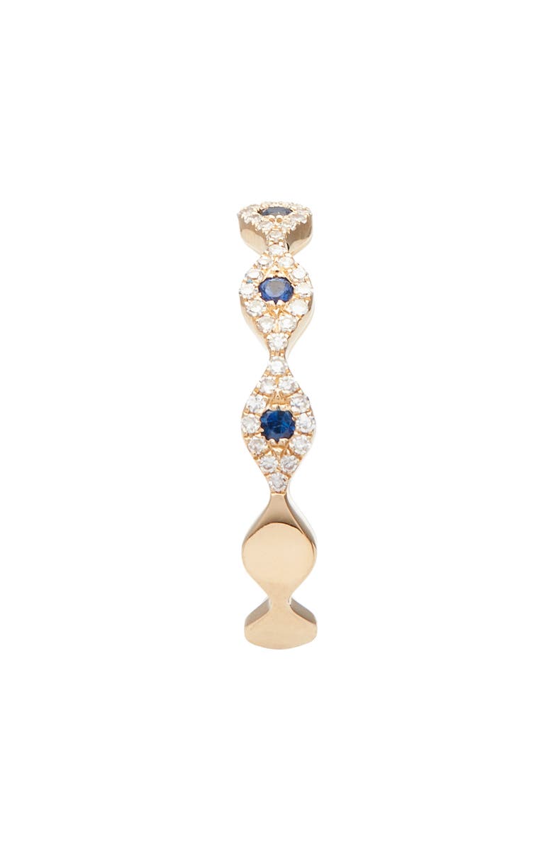 EF Collection Evil Eye Diamond & Sapphire Stack Ring, Alternate, color, 