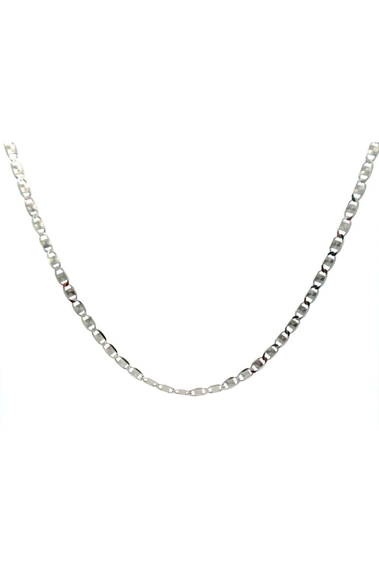 Sterling Silver Textured Link Chain Necklace, 18-Inch, 4.2 mm, Main, color, Silver