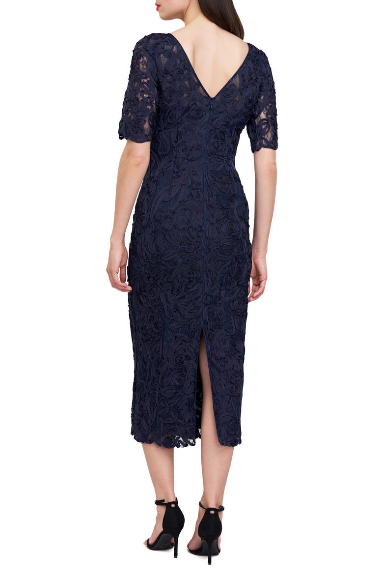 Zaria Soutache Lace Cocktail Dress, Alternate, color, DEEP NAVY