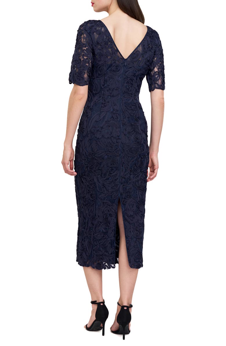 JS Collections Zaria Soutache Lace Cocktail Dress, Alternate, color, Deep Navy