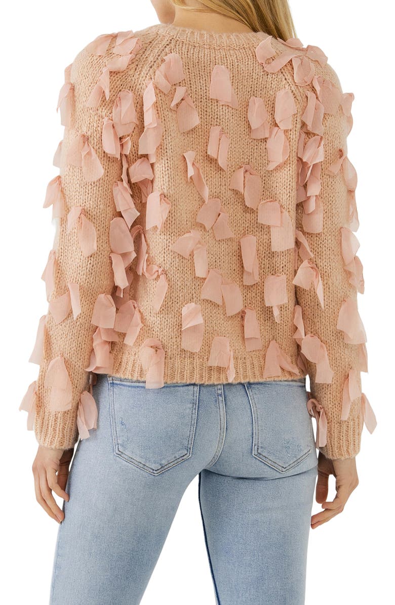 Free the Roses Ribbon Tie Cardigan, Alternate, color, 