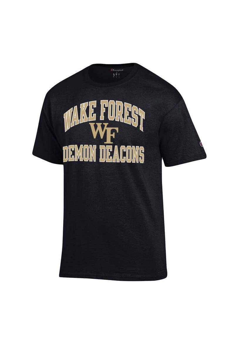 Men's Champion Black Wake Forest Demon Deacons High Motor T-Shirt, Alternate, color, Black