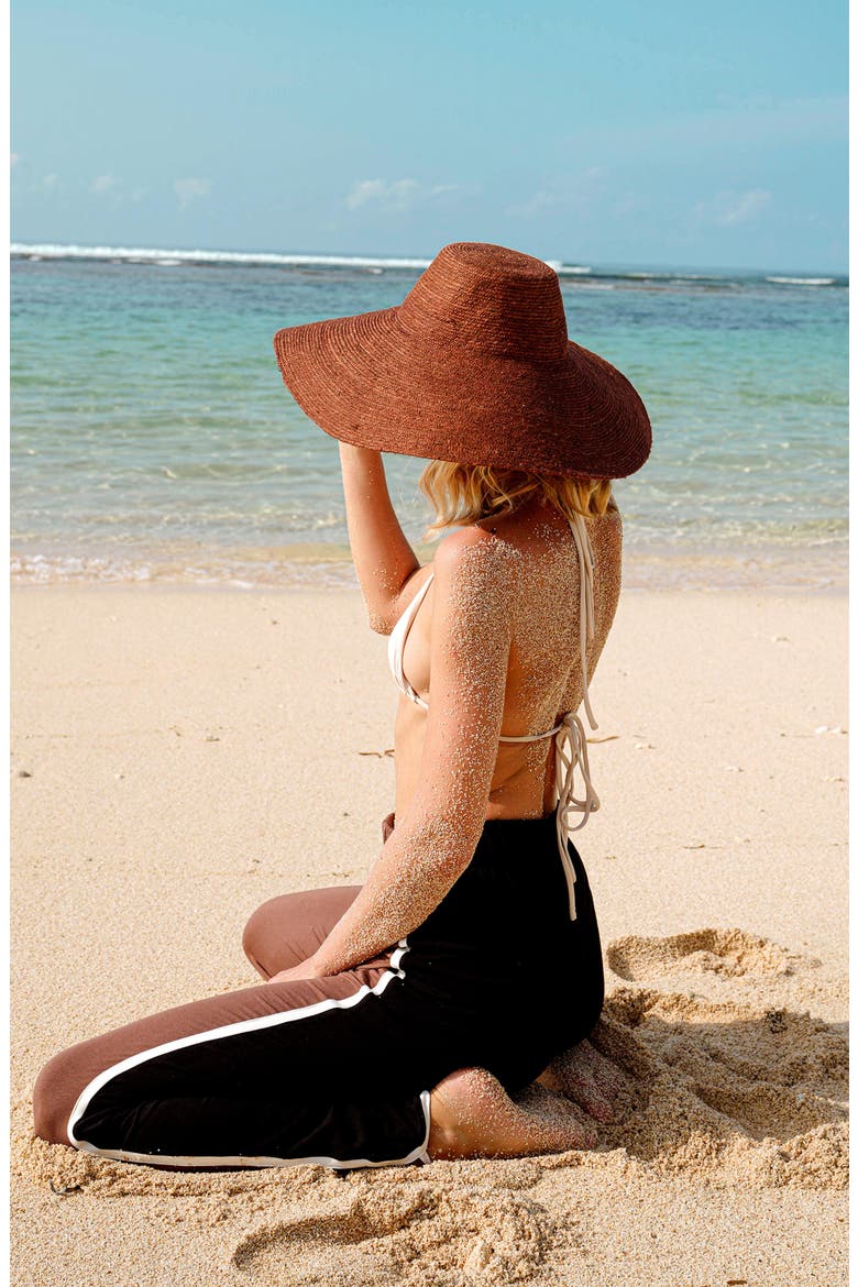 The Riri Jute Handwoven Straw Hat, Alternate, color, Burnt Sienna