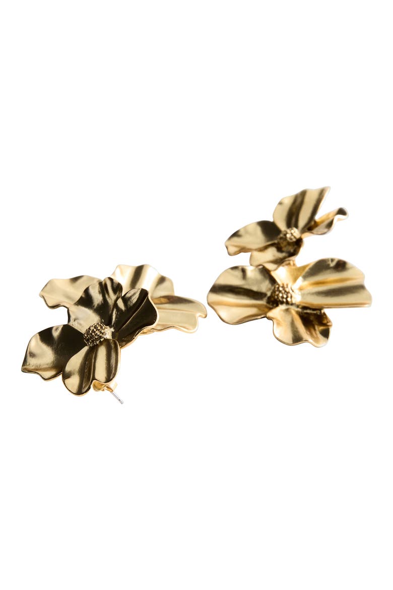 Flower Drop Earrings, Alternate, color, GOLD