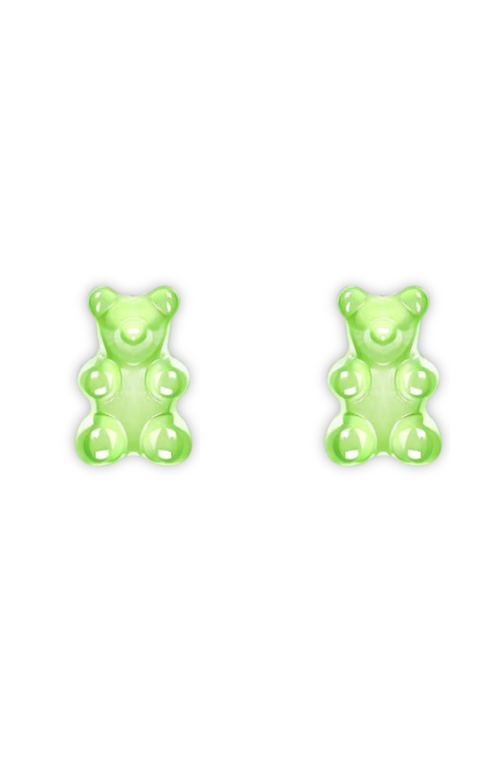 Little Miss Zoe Yummy Bear Stud Earrings In Green