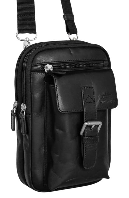 Mancini Organizer Crossbody Bag In Black