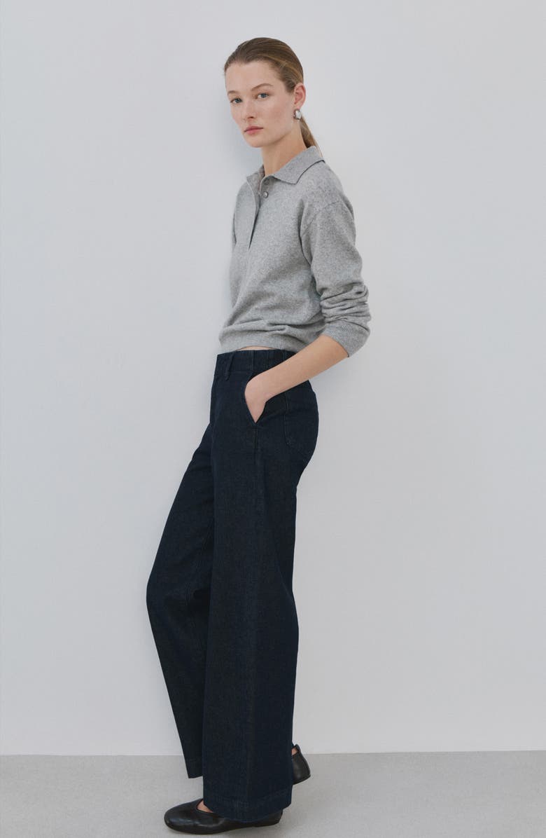 MANGO Mid Rise Wide Leg Trouser Jeans, Alternate, color, 