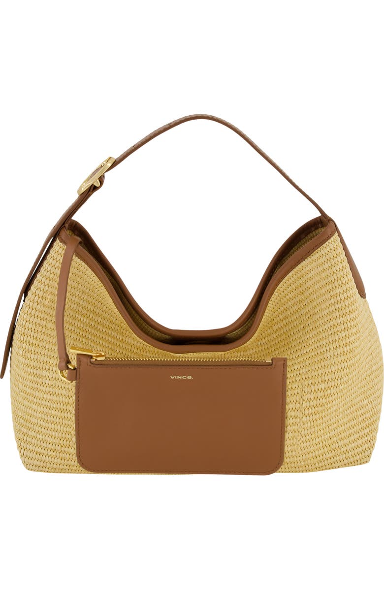 Vince Small Vivian Raffia Hobo Bag, Alternate, color, Natural