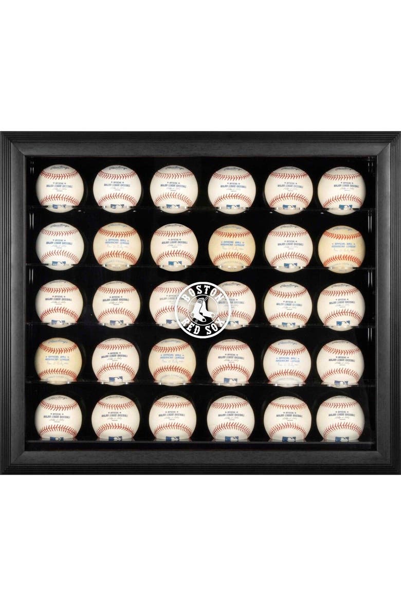 FANATICS AUTHENTIC Boston Red Sox Engraved Logo Black Framed 30-Ball Display Case, Main, color, 