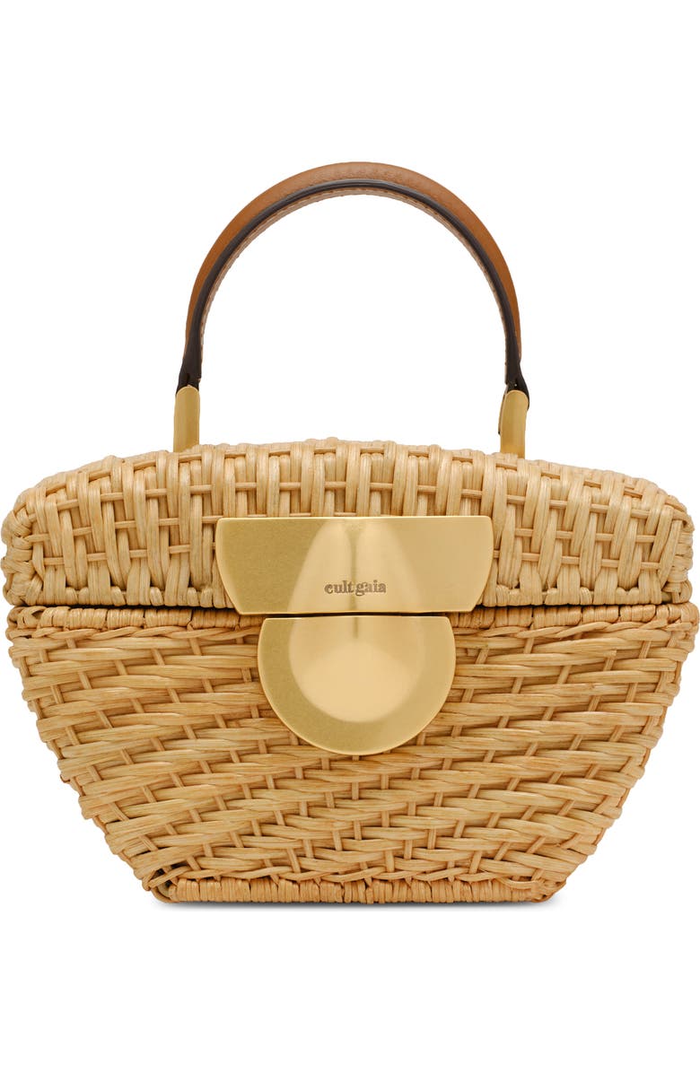 Cult Gaia Tyla Woven Rattan Top Handle Bag, Main, color, Natural