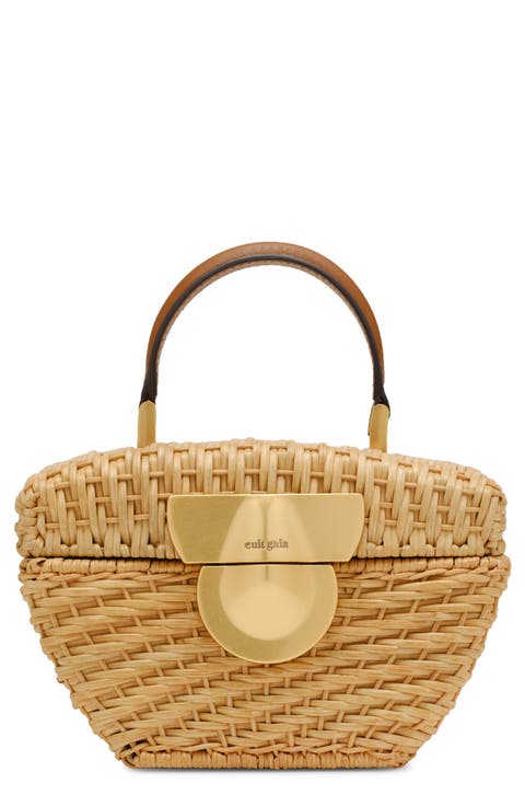 Tyla Woven Rattan Top Handle Bag