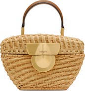 Cult Gaia Tyla Woven Rattan Top Handle Bag