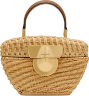 Cult Gaia Tyla Woven Rattan Top Handle Bag