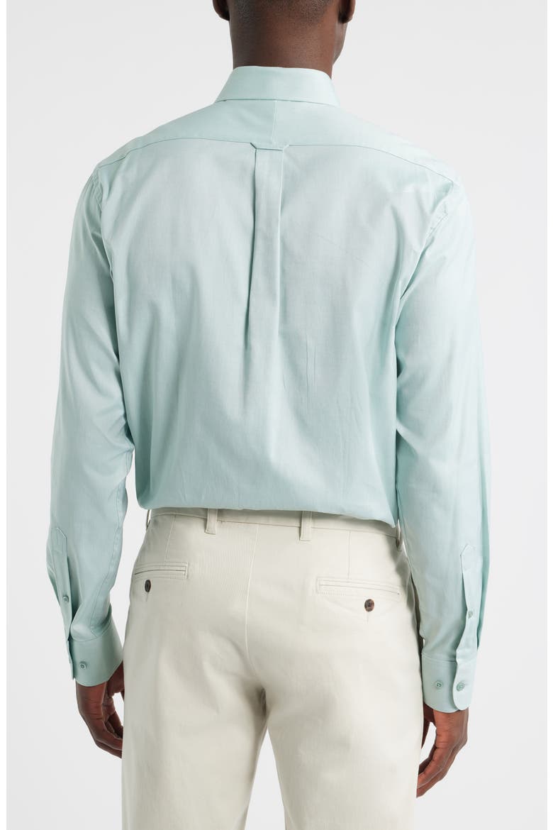 Regular Fit Light Green Cotton Button-Down Oxford Shirt, Alternate, color, GREEN