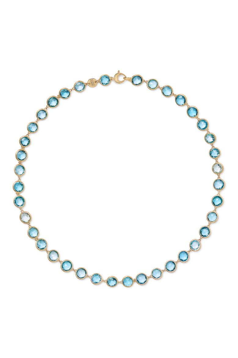 Jaipur 18k Gold Blue Topaz Necklace, Main, color, GOLD
