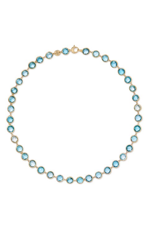Jaipur 18k Gold Blue Topaz Necklace