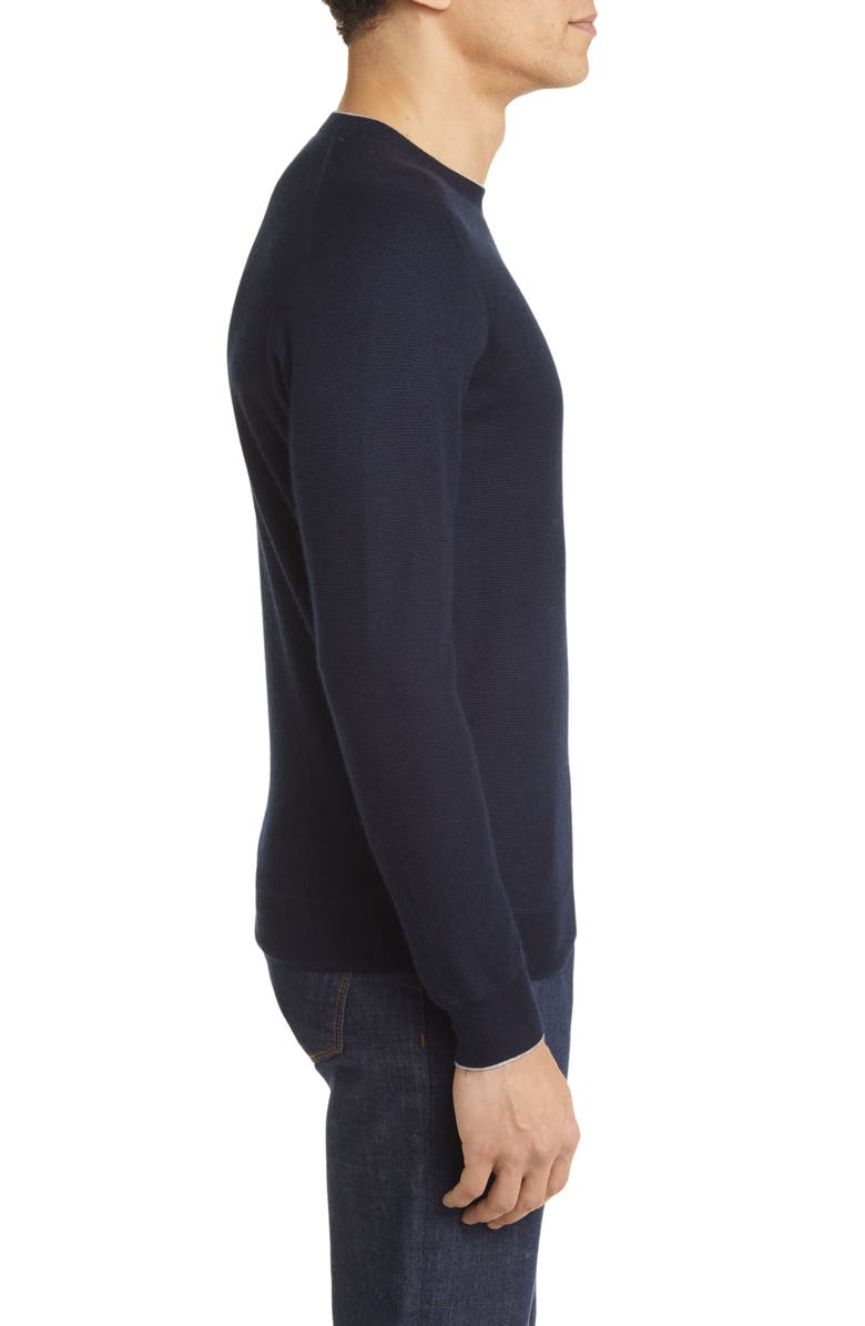 Peter Millar Crown Crafted Voyager Tipped Cashmere 
Silk Crewneck Sweater, Alternate, color, 