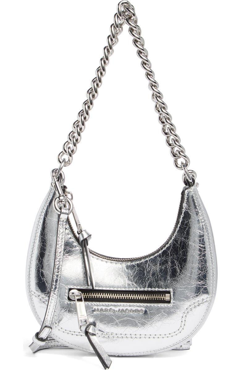 Marc Jacobs Mini Crescent Metallic Crossbody Bag, Main, color,