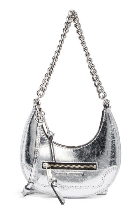 Mini Crescent Metallic Crossbody Bag