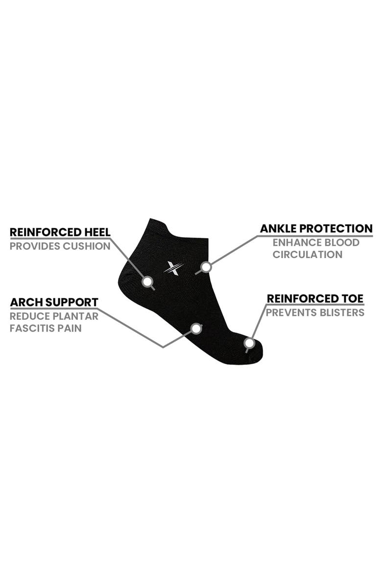 3-Pack Low Cut Compression Socks, Alternate, color, BLACK