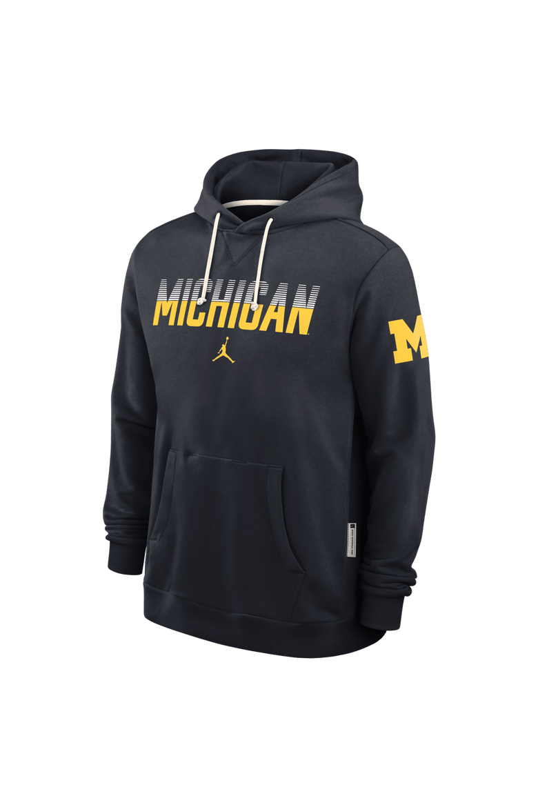 Men's Jordan Brand Navy Michigan Wolverines 2026 Sideline Standard Issue Dri-FIT Hoodie, Alternate, color, Navy