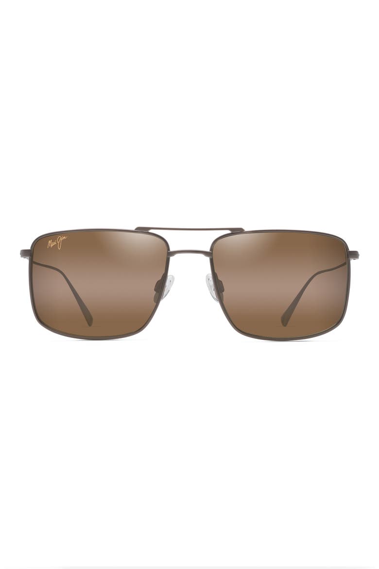 Aeko 55mm PolarizedPlus2® Aviator Sunglasses, Main, color, SATIN SEPIA