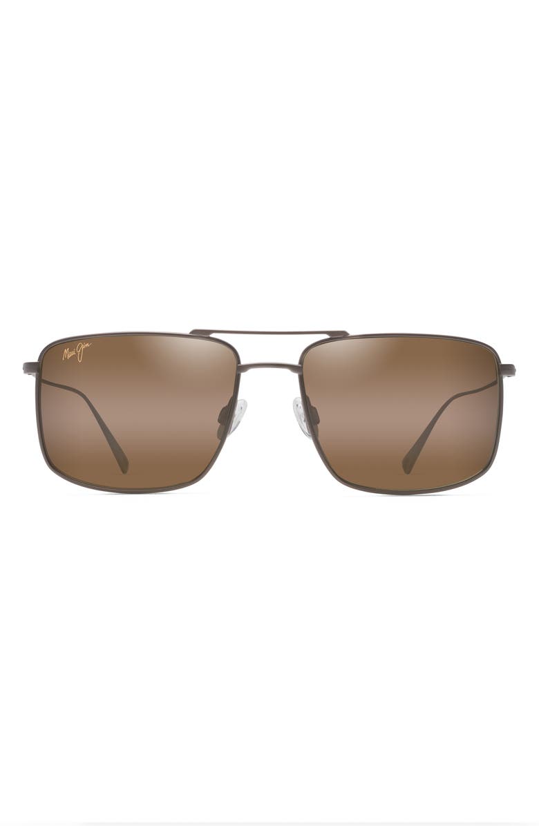Maui Jim Aeko 55mm PolarizedPlus2<sup>®</sup> Aviator Sunglasses, Main, color, Satin Sepia